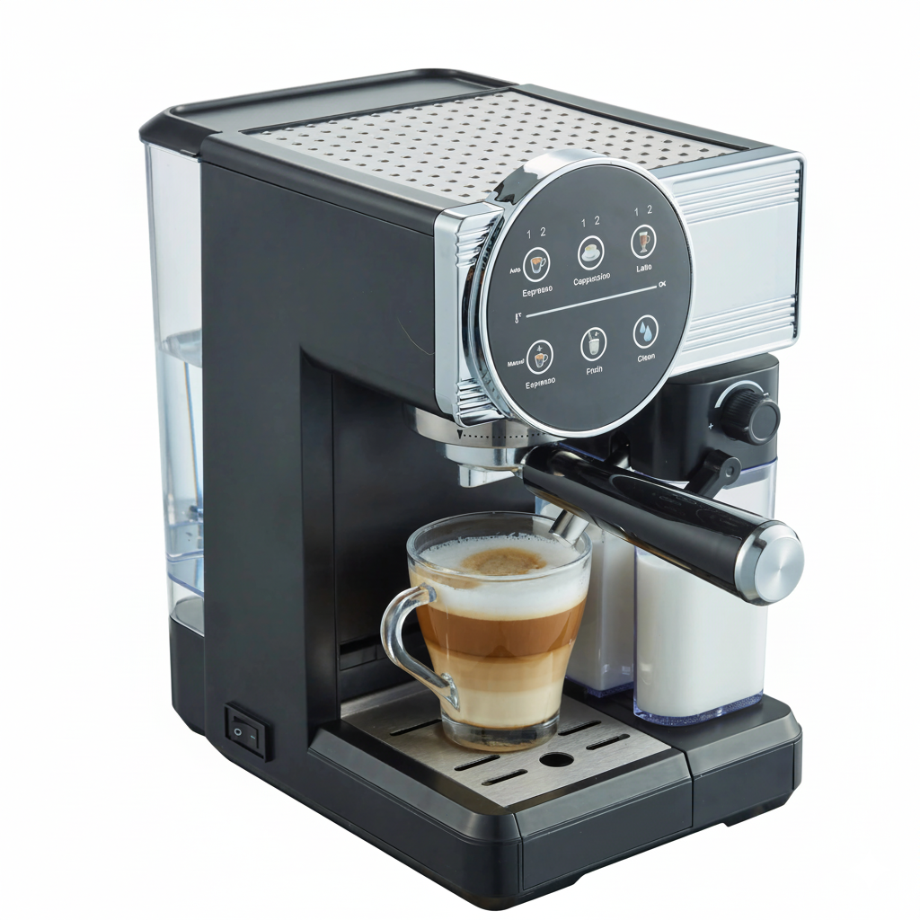 Machine à café et Lait inox 5 en1 Multi Capsules 1350W 20 Bar TRUSTMANN