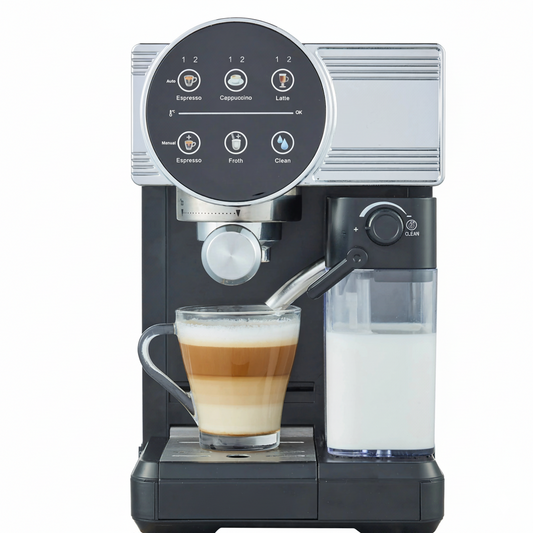 Machine à café et Lait inox 5 en1 Multi Capsules 1350W 20 Bar TRUSTMANN