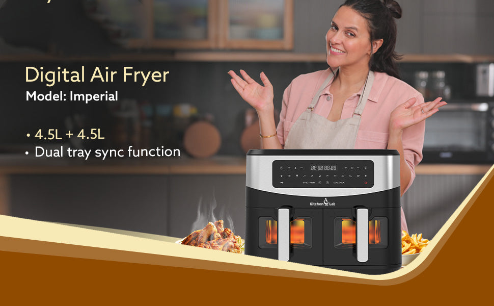 Kitchen Lab Friteuse Sans Huile 2 Panier 9L 2400w