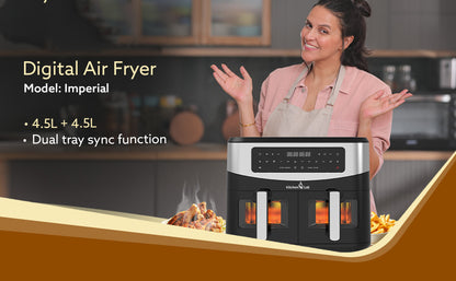 Kitchen Lab Friteuse Sans Huile 2 Panier 9L 2400w