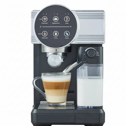 Machine à café et Lait inox 5 en1 Multi Capsules 1350W 20 Bar TRUSTMANN